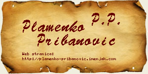 Plamenko Pribanović vizit kartica